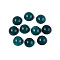 Natural White Jade Dyed Cabochons, Half Round, Teal, 8x4~4.5mm