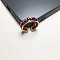 Alloy with Natural Garnet Round Beaded Cuff Rings, Golden, Inner Diameter: Adjustable