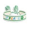 Valentine's Day Theme Polyester Cord Bracelets, with Tassel, Word HAPPY, Green, Inner Diameter: 2-3/8 inch(6cm)