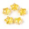Transparent Resin Beads, Star, with Broken Glass Foils, Gold, 18.5x20.5x14.5mm, Hole: 2.2mm