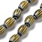 Handmade Millefiori Lampwork Beads Strands, Rice, Dark Khaki, 11~12x7~8mm, Hole: 0.9mm, about 31pcs/strand, 13.98~14.37 inch(35.5~36.5cm)