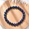 Natural Lapis Lazuli(Dyed) Beaded Stretch Bracelet, for Handcrafted Jewelry Women, 52mm