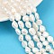 Natural Cultured Freshwater Pearl Beads Strands, Two Sides Polished, Grade 5A, Linen, 9~10mm, Hole: 0.7mm, about 36~39pcs/strand, 13.82~13.90 inch(35.1~35.3cm)