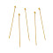 304 Stainless Steel Ball Head Pins, Real 18K Gold Plated, 40x0.6mm, Head: 1.9mm
