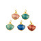 Rack Plating Brass Enamel Pendants, Cadmium Free & Lead Free, Long-Lasting Plated, Real 18K Gold Plated, Shell Shape, Mixed Color, 14x13x4mm, Hole: 3mm