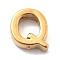 Ion Plating(IP) 304 Stainless Steel Charms, Letter Charm, Real 18K Gold Plated, Letter Q, 10x10x3mm, Hole: 1.6mm