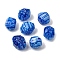 Handmade Millefiori Glass Beads, Nuggets, Faceted, Blue, 21~22x17~18x17~18mm, Hole: 1mm