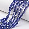 Electroplate Transparent Glass Beads Strands, Half Green Plated, Faceted, Rondelle, Blue, 4x3mm, Hole: 0.4mm, about 105~110pcs/strand, 38~39cm