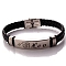 Braided Leather Cord Bracelets, Constellation Bracelet for Men, Leo, 8-1/4 inch(21cm)