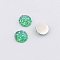 Druzy Resin Cabochons, Round, Green, 10x3.3mm