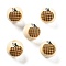 Halloween Printed Schima Wood European Beads, Round, Pumpkin, 15x14.5mm, Hole: 4mm