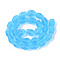 Frosted Handmade Lampwork Beads Strands, Nuggets, Deep Sky Blue, 13.5~14.5x9~11.5x9~11.5mm, Hole: 1.2~1.5mm, about 27~28pcs/strand, 14.17~14.96''(36~38cm)