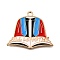 Alloy Enamel Pendants, Light Gold, Graduation Uniform with Book, Red, 25x30x1mm, Hole: 1.8mm