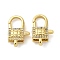 Brass Clear Cubic Zirconia Lobster Claw Clasps, Lock, Real 18K Gold Plated, 18.5x11.5x6mm, Hole: 2.5x1.6mm