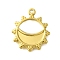 304 Stainless Steel Pendants, Sun Charm, Golden, 18.5x16x1.5mm, Hole: 1.2mm