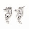Brass Micro Pave Cubic Zirconia Charms, with Jump Rings, Bird, Clear, Platinum, 13.5x7x2.3mm, Jump Rings: 4x0.8mm, 2.2mm Inner Diameter