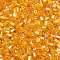 Two Cut Glass Seed Beads, Hexagon, Trans.Colours Rainbow, Dark Orange, Size: about 1.8mm in diameter, about 37500pcs/Pound