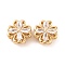 Brass Micro Pave Clear Cubic Zirconia Beads, Clover, Real 18K Gold Plated, 13x13x8mm, Hole: 1.8mm