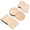 Wooden Boards for Painting, Square & Flat Round & Heart, BurlyWood, 80x80x2mm, 30pcs/set
