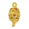 Brass Micro Pave Clear Cubic Zirconia Hollow Oval Connector Charms, Lead Free & Cadmium Free, Golden, 16.5x8mm, Hole: 1.4mm