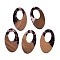 Transparent Resin and Walnut Wood Pendants, Hollow Oval Charms with Gold Foil, Coconut Brown, 49.5x28x4mm, Hole: 2mm, 