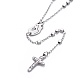 304 collares de abalorios del rosario de acero inoxidable para la Pascua NJEW-L159-06P-2