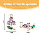 Dicosmetic 18 Stück 3 Farben Blumen-Strass-Charms GLAA-DC0001-18-2