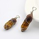 Bullet Natural Mookaite Wire Wrapped Pointed Pendants G-M225-19P-1