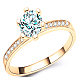 Простые модные стильные латунные круглые кольца с цирконием из настоящего золота RJEW-EE0001-072G-C-1