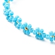 Collier de fleurs en perles de verre avec breloque abeille en alliage d'émail NJEW-JN03817-01-4