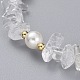 Bracelets en perles de cristal de quartz naturel BJEW-JB04933-02-2