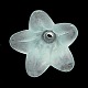 Light Cyan Frosted Transparent Acrylic Flower Beads X-PLF018-13-1