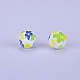 Bedruckte runde Fokalperlen aus Silikon mit Blumenmuster SI-JX0056A-199-1