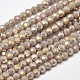 Faceted Round Full Rainbow Plated Electroplate Glass Beads Strands EGLA-J130-FR01-1