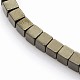 Electroplate Frosted Non-magnetic Synthetic Hematite Beads Strands G-O010B-01-2