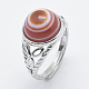 Adjustable Natural Agate Finger Rings RJEW-I050-03P-A-3