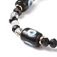 Colonne avec mauvais œil au chalumeau et bracelet extensible en perles de verre pour femme BJEW-JB08634-05-4