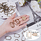 PandaHall Elite 45pcs Antique Bronze Rectangle Alloy Framework Open Back Bezel Charms Pendant Blanks for UV Resin Crafts Jewelry Making(33.5x21mm) PALLOY-PH0012-88AB-3