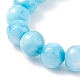 8 pièces 8 couleurs coquille naturelle et anneaux extensibles perlés ronds en laiton pour les femmes RJEW-JR00476-6