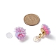 Blumen-Clip-Ohrringe aus PVC mit Pailletten EJEW-JE05172-3