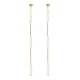 Orecchini pendenti a catena lunga con perle naturali e perline EJEW-JE04932-1
