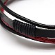 Multi-filamento pulseras de cordón de cera y de cuero de estilo informal unisex de moda BJEW-L295-M-3