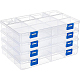 Benecreat 4шт прямоугольный полипропиленовый пластиковый контейнер для хранения бусин CON-BC0002-24-1