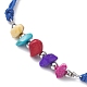 Bracelets de perles tressées en turquoise naturelle teinte BJEW-JB09870-3