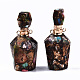 Pendentifs de flacons de parfum ouvrants en bronzite synthétique et jaspe impérial assemblés G-S366-058E-4