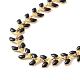 Enamel Ear of Wheat Link Chains Bracelet BJEW-P271-02G-01-2