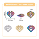 DICOSMETIC 18Pcs 3 Colors Heart Charms Hollow Heart with Wolf and Trinity Knot Charms Golden and Rainbow Color 3D Heart Infinity Charms Stainless Steel Pendants for Jewelry Making STAS-DC0013-52-2
