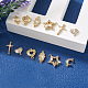 12Pcs 6 Styles Brass Micro Pave Clear Cubic Zirconia Connector Charms KK-TA0001-14-6