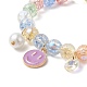Bracelet extensible à perles rondes bling galss BJEW-JB09242-4