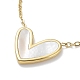 Ожерелье с подвеской в форме сердца из натуральной ракушки и 201 цепочкой из нержавеющей стали NJEW-D055-04G-4